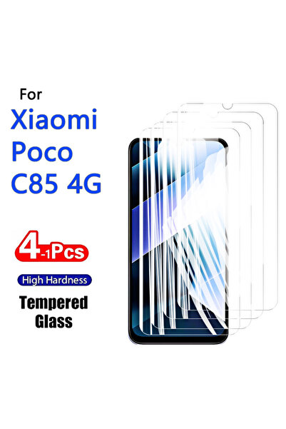 choice2 واقي شاشة Poco C85 4G عالي الدقة (4 قطع) - زجاج مقوى كريستالي 9H عالي...