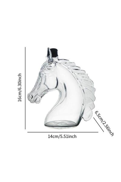 Choice زجاجة ويسكي سعة 350 مل، مزينة بنقوش على شكل رأس حصان، إناء زجاجي للويس...