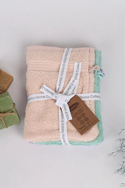 Bella Home مجموعة من 4 مناشف حمام ملونة