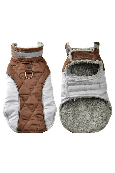Choice11 سترة شتوية دافئة للكلاب من صوف الفليس بلون القهوة، مقاس XS، مقاومة ل...