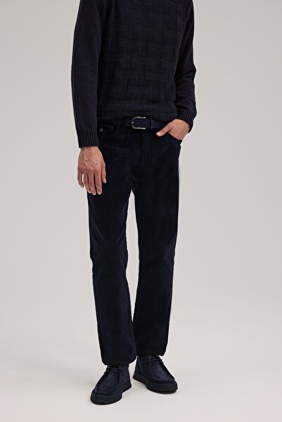 Jakamen بنطلون رياضي مخملي مريح باللون الأزرق الداكن