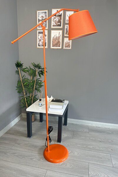 Bamyum Cotella Turuncu Kumaş Dokulu Turuncu F Kol Gövde Lambader Modern Dekor...