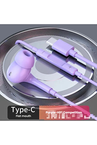 Choice Type C-Purple-A33 1.2M Wired Headphone Headset Eraphone Hifi Earplugs ...
