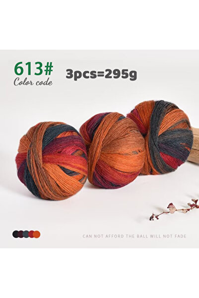 Choice 613 295g Rainbow Gradient Color Segment Dyeing Colorful Wool Yarn Magi...