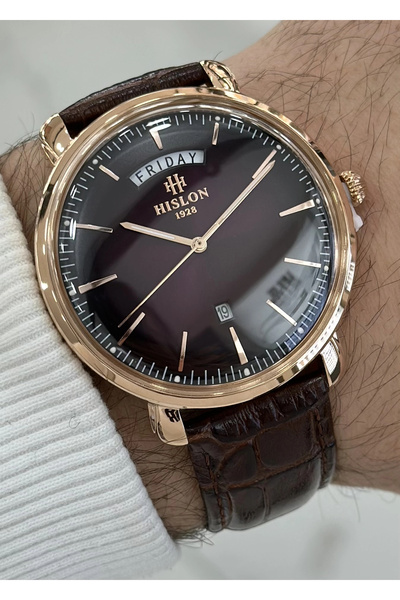 Hislon Orijinal Deri Kordon Su Geçirmez Erkek Kol Saati ILKCL203R-06KR