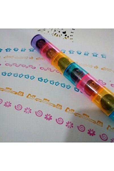 Choice1 ختم واحد بستة أقسام، وسادة حبر ملونة عشوائية، ختم ختم، مناسب لمرحلة م...