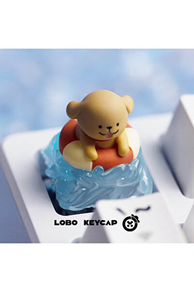 Choice light-transmitting Lined puppy peripheral translucent personalized key...