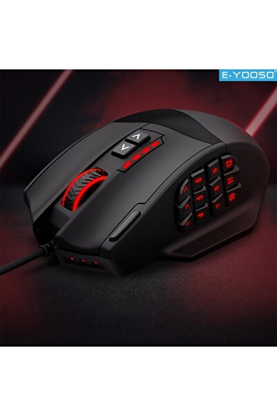 Choice ماوس ألعاب سلكي أسود من إي-يوسو مزود بإضاءة RGB، تصميم مريح، دقة قابلة...