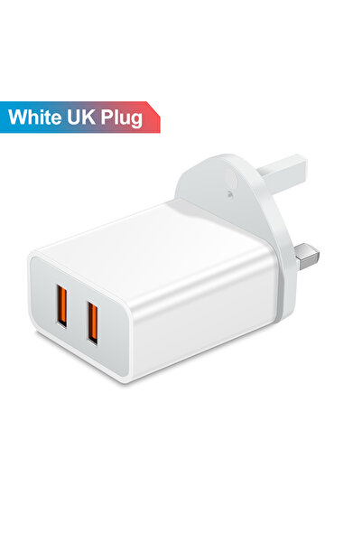 Choice شاحن سريع ثنائي المنافذ USB بقوة 2.4 أمبير، مزود بمقبس بريطاني، متوافق...