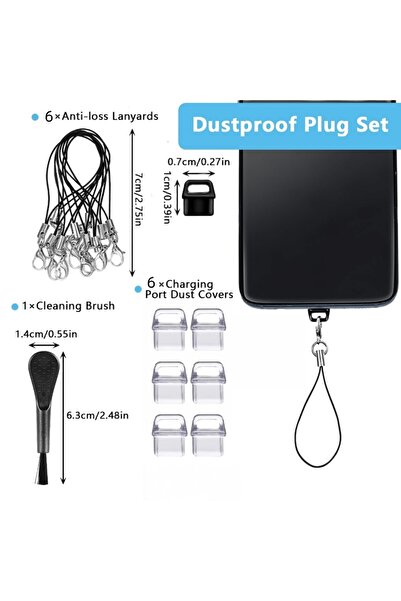 Choice Transparent 6 Pieces of Type-C Dust Plugs, Usb-C Dust Covers for Mobil...