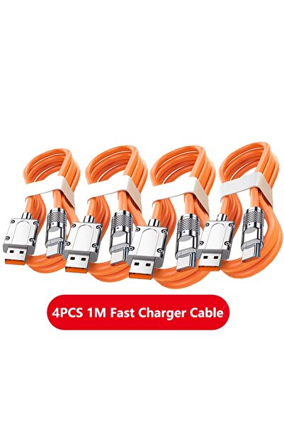 Choice 4PCS-1M 3/4PCS 120W Super FastCharge Type-C Liquid Silicone Cable Quic...