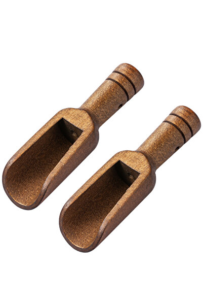 choice2 Silver LMETJMA 2Pcs Mini Wooden Spoons Small Bath Salt Scoop Natural ...