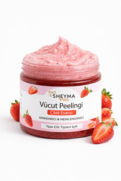 Sheyma Pure Vücut Peeling 250 ML Çilek Özlü Nem Bombası, Anında Batık Karşıtı