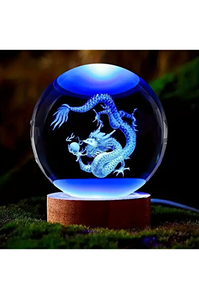Choice dragon 1pc 3D carved Chinese dragon crystal ball with wooden frame, ho...