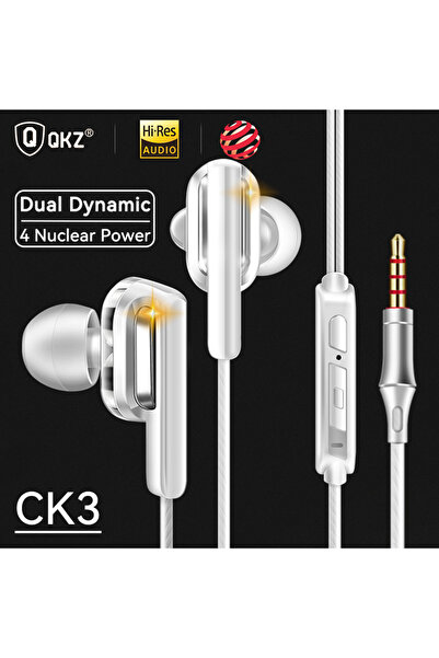 Choice White QKZ CK3 Dual Dynamic 4 Nuclear Power Earphone 3.5mm In-Ear Hi-Re...