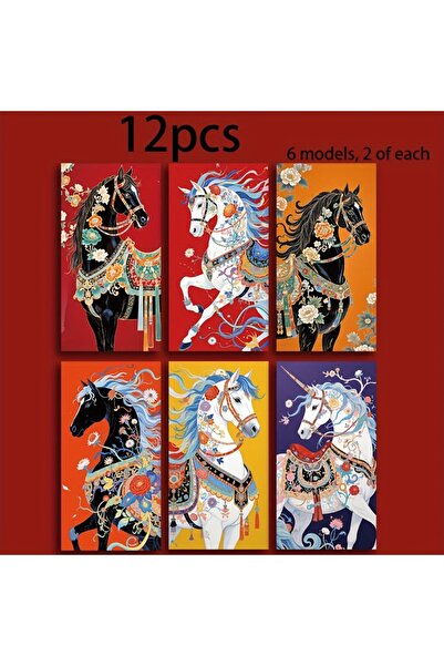 Choice 12 ظرفًا أحمرًا لعام 2026، عام الحصان، ظرف أحمر جديد حساس للمس، قابل ل...