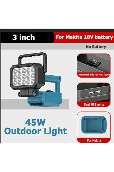 Choice For Makita 3inch 3inch LED Flood Light 45W flashlight LED work light O...