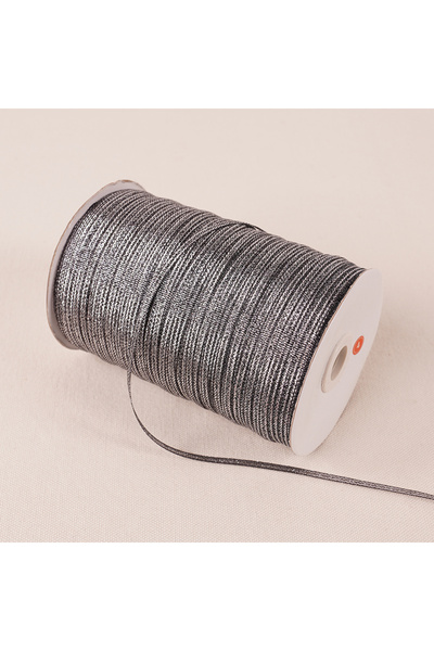 Choice شريط حريري لامع أسود فضي 3 مم بطول 10 أمتار، شريط حريري لامع ذهبي فضي ...