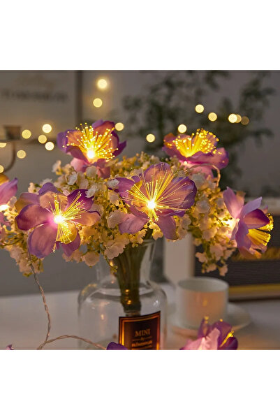 Choice 2M 10LED Purple 10/20LED Battery Powered Optical Fiber Flower String L...