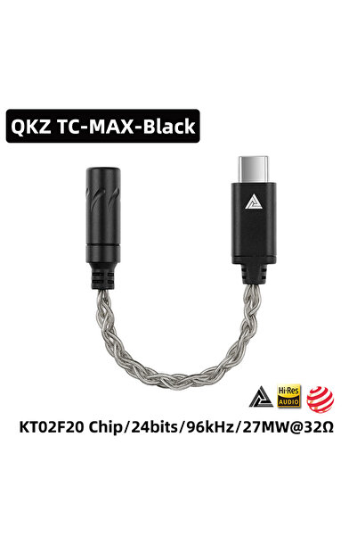 Choice1 TC-MAX-Black QKZ TC-MAX Pro HiFi DAC USB Type C To 3.5mm Headphone Am...