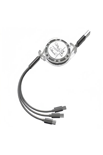 Choice Grey Stretch Go 3-in-1 USB Cable | Universal 3A Fast Charging for iPho...