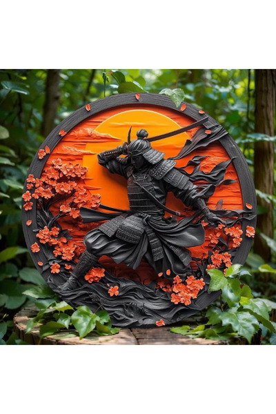 Choice لوحة جدارية ثنائية الأبعاد من الألومنيوم بتصميم محارب ساموراي، مقاس 20...