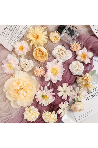 Choice زهور صناعية صفراء، زهور حريرية مزيفة لتزيين المنزل وحفلات الزفاف والعروس