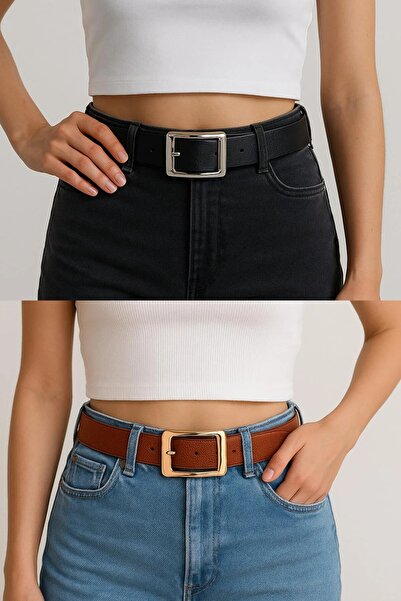 H&E LUXURY DESIGN Kadın 2'li Büyük Tokalı Pantolon Gömlek Ceket Elbise Kazak ...