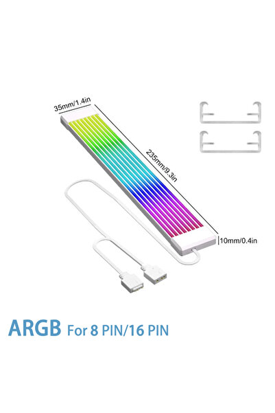 Choice لوحة إضاءة ARGB قابلة للانحناء لحافظة الكمبيوتر X8 البيضاء، مناسبة لبط...