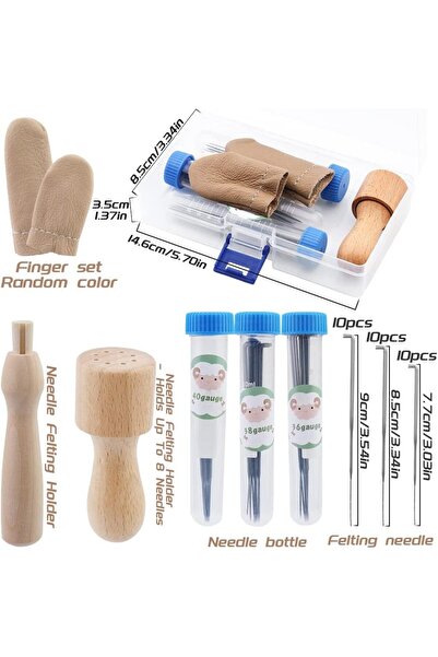 choice2 set3-34pcs IMZAY Needle Felting Tools Wool Felting Supplies Wooden Ha...