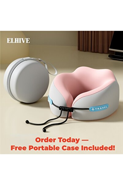 Choice وسائد رقبة من الإسفنج المرن على شكل حرف U باللون الوردي وسادة سفر ناعم...