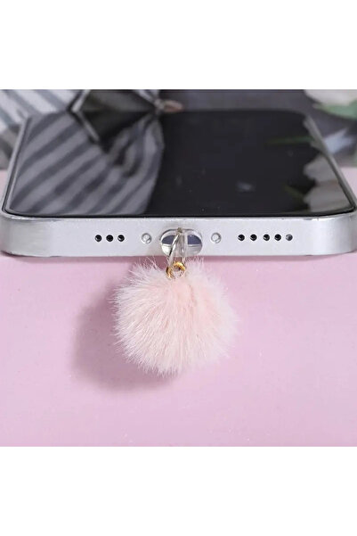 Choice B for Type-C 1Pc Silicone Dust Plug with Plush Fluffy Ball Decoration,...