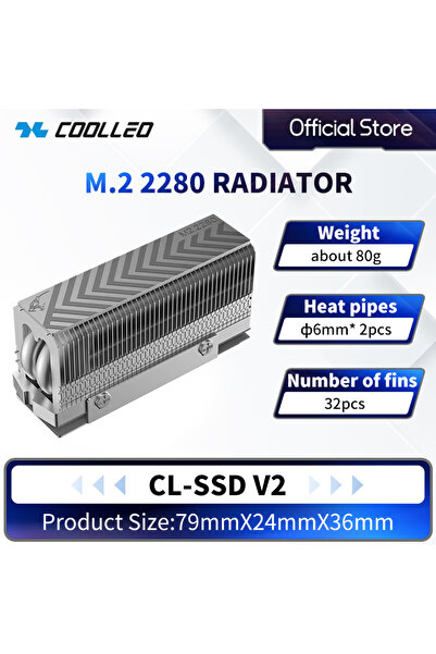 Choice مبرد محرك الأقراص الصلبة CL-M.2 2280 SSD V2 من COOLLEO، مزود بمشتت حرا...