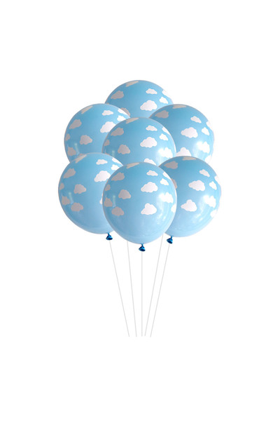 Choice 12INCH Blue 10pcs 12inch Blue White Cloud Latex Balloon Birthday Party...