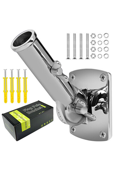 Choice حامل سارية علم مصقول بمرآة مع قاعدة، مصنوع من الفولاذ المقاوم للصدأ ال...