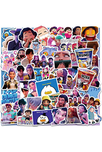 Choice ملصقات متعددة الألوان لشخصيات فرقة كيبوب ديمون هانترز، 60 قطعة، ملصقات...