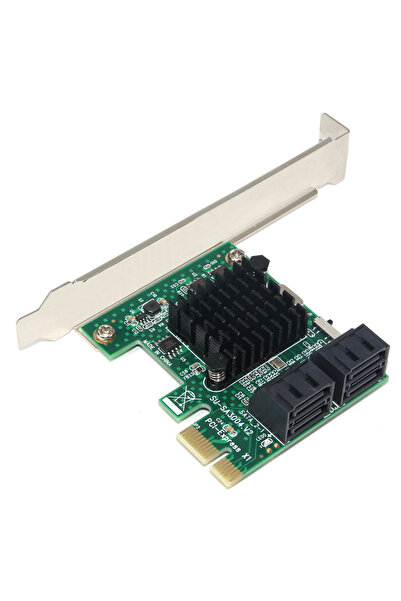 ALLOYSEED محول توسعة فضي اللون بسرعة 6 جيجابت في الثانية من PCIE إلى 4 منافذ ...