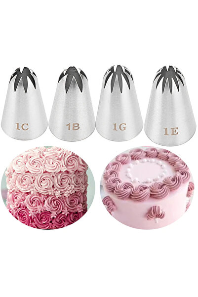 Choice3 4pcs 4pcs #1G#1E#1C#1B Stainless Steel cake icungNozzles Cream Nozzle...
