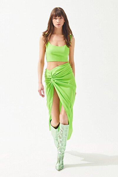 cercis Askılı U Yaka Crop Bluz