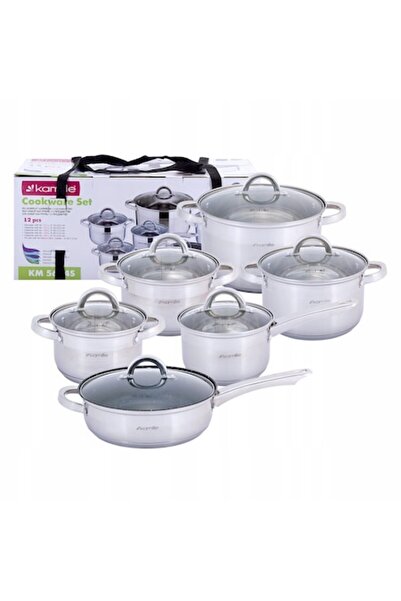 Kamille Stainless Steel Pot Set, 12 Pieces