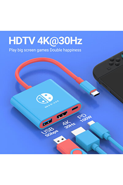 Choice موزع USB-C ثلاثي في واحد بدقة 4K ومعدل تحديث 30 هرتز، يدعم منفذ USB-C ...