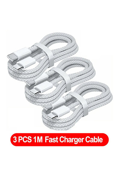 Choice 3 قطع بطول 1 متر، 3 قطع كابل USB-C إلى النوع C بقدرة 60 واط، مناسب لأج...