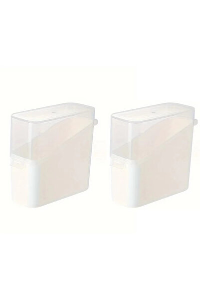 Choice صندوق تخزين أبيض على الطراز الياباني بغطاء شفاف مائل، قطعتان | منظم تخ...