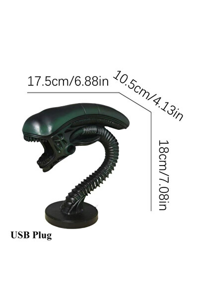 Choice مصباح طاولة على شكل تمثال فضائي من الراتنج، ضوء أبيض، ديكور لغرفة النو...