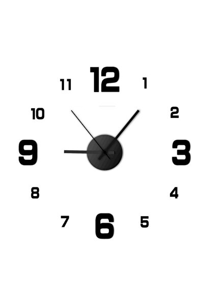 Choice black Creative Frameless DIY Wall Clock Wall Decal Home Silent Clock L...