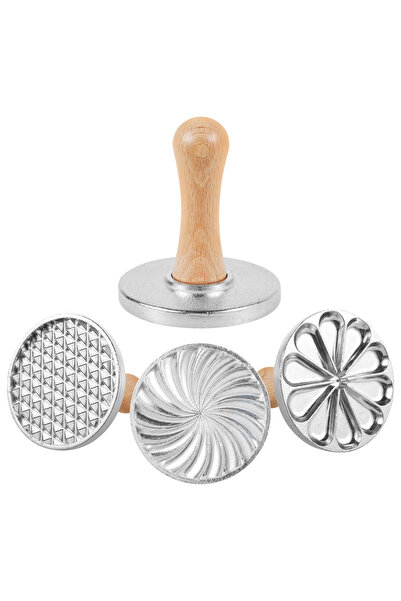 Choice 3pcs Zinc Alloy Cookie Stamps 3" Round Press Mold Biscuit Mould with W...