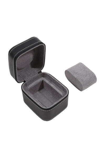 Choice Black 1/2Pcs Single Watch Case PU Watch Travel Case With Removable Cus...