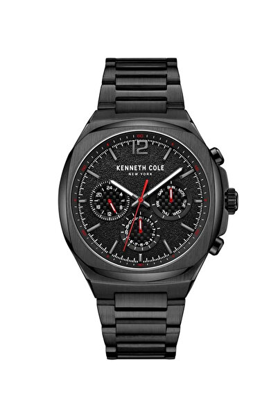 Kenneth Cole New York Black Dial Black Stainless Steel Bracelet Chronograph W...