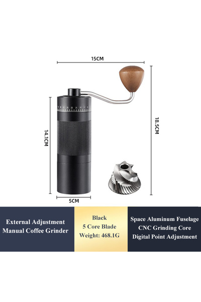 Choice Black 5 Core Upgrade Manual Coffee Grinder CNC Professional Stainless ...