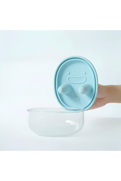 Choice علبة وجبات خفيفة زرقاء سهلة التنظيف، مثالية لتنظيم المطبخ وتخزين البسك...